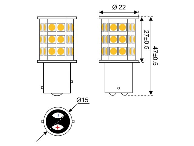 Talamex, LED-lampe, 12V / 24V