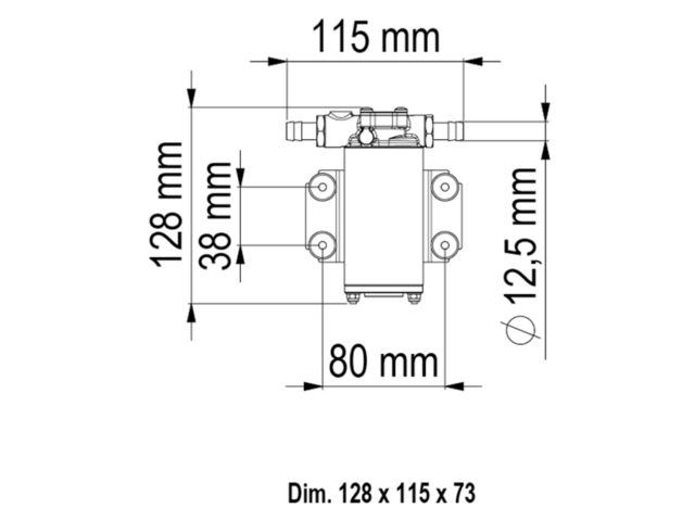 Marco, elektrisk selvansugende pumpe, rustfrit stål og messing, 12 V (164 200 12)
