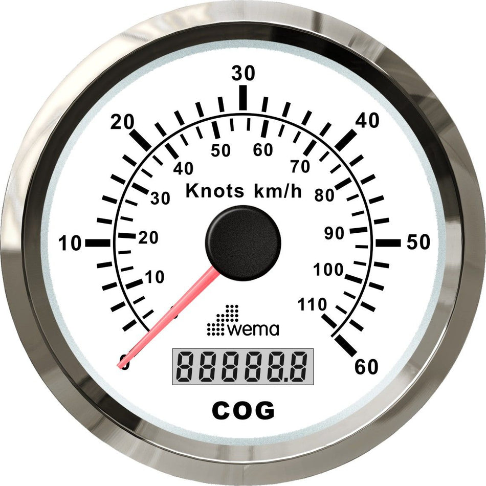 Wema, GPS speedometer, hvid, Ø 97 mm (110689)