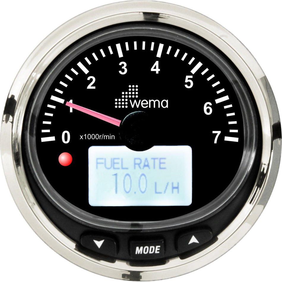 Wema, tachometer NMEA2000, sort, Ø 97 mm (210686)