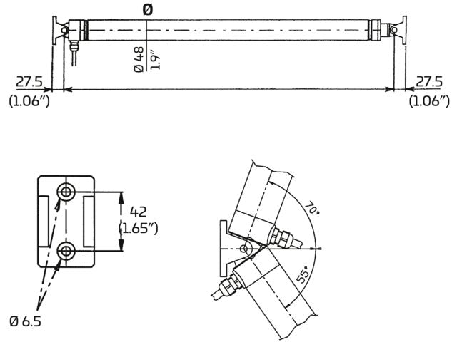 Ultraflex, luiklift, rustfrit stål, 450 mm slaglængde, 12V (40582D)