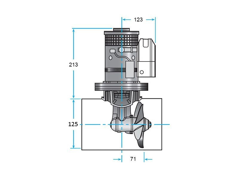 Lewmar, tunnel thruster 125TT, 2 kW, 12 V (591251)