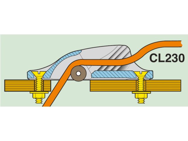 Clamcleat, rulleklampe MK1, anodiseret aluminium, 82 x 18 x 25 mm (CL236AN/R)