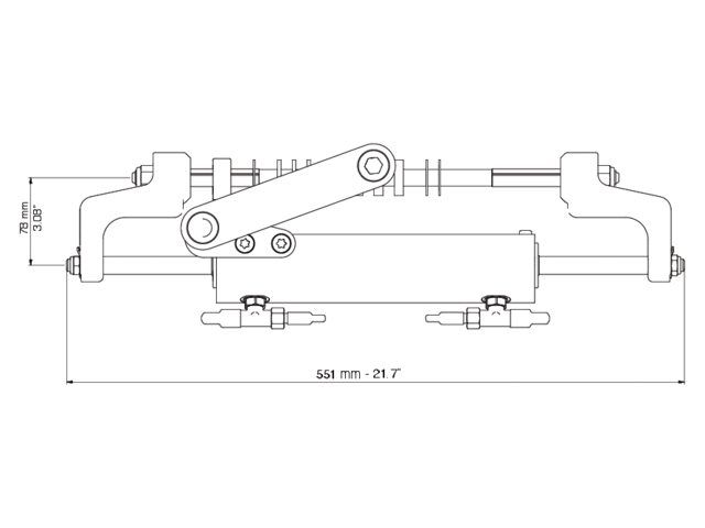 Ultraflex, hydraulisk cylinder til frontmontering, Ø 30 mm (43515D)