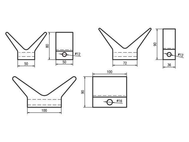 Talamex, bue stop polyurethan, 50x50x80 mm