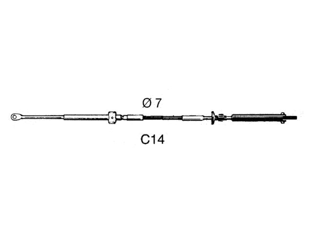 Ultraflex, moottorin ohjauskaapeli, 3.66 m (32417J)