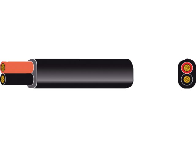Talamex, litteä PVC-kaapeli musta, 2 x 1,50 mm², 30 m