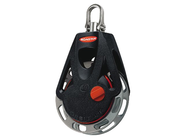 Ronstan, enkeltblok med svirvel, 40 mm (RF46100M)