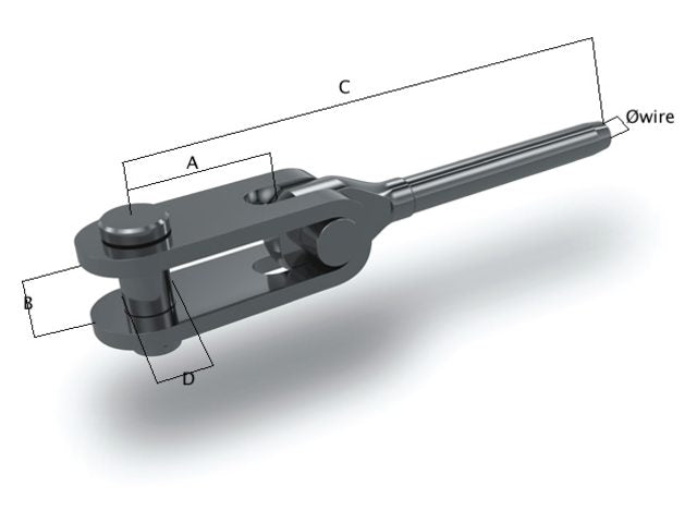 OS BSI, toggle-pääte, ruostumatonta terästä AISI 316, 3 mm (350003G)