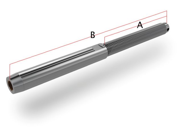 OS BSI, pultti, ruostumaton teräs AISI 316, 6 mm x 63 mm (230610)