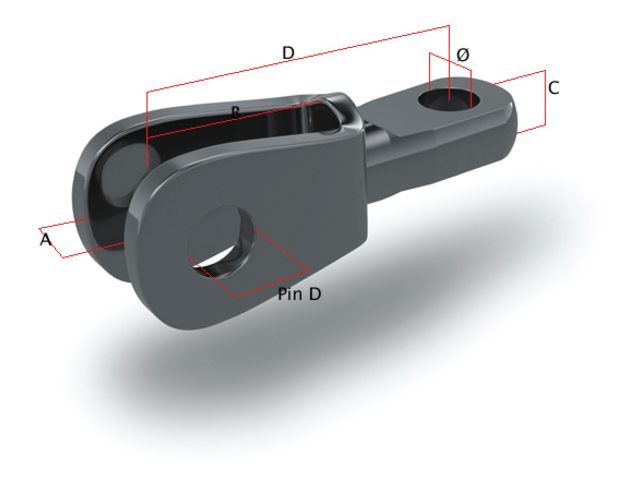OS BSI, haarukka, ruostumatonta terästä AISI 316, 6.4 mm (810006S)