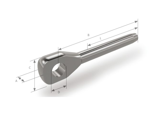 OS BSI, silmukkaliitin, ruostumatonta terästä AISI 316, 3 mm (240003)