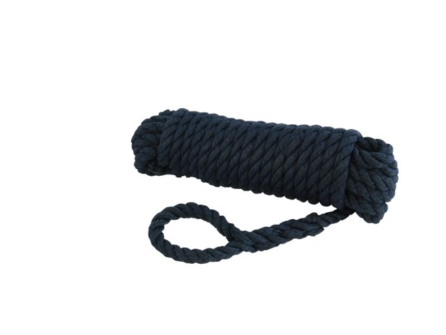 Talamex, förtöjningslina polyester 3-slagen marinblå, 10 mm x 8 m