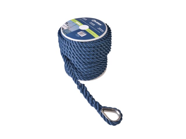 Talamex, ankerline i polyester, 12 mm x 30 m, navy