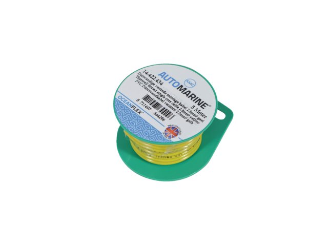 Talamex, ohutseinämäinen tinattu yksijohdinkaapeli, 2.5 mm², keltainen, 5 m