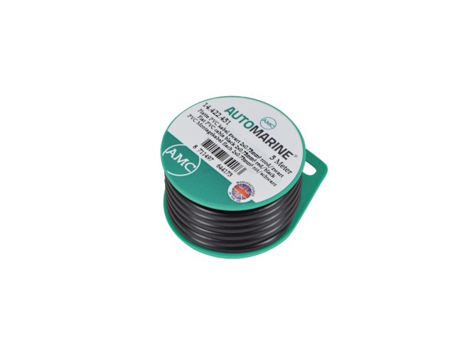 Talamex, litteä PVC-kaapeli, musta/punainen, 2 x 0,75 mm², 5 m