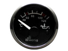 NauticPro.dk | Wema, Silverline olietemperaturmåler, IP67, sort, Ø58mm (boret hul Ø52mm), med LED baglys (gul/rød)