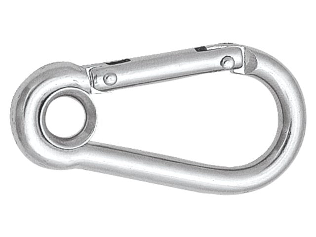 Talamex, karabinhage med øje og låsestang, rustfrit stål AISI 316, 100 mm