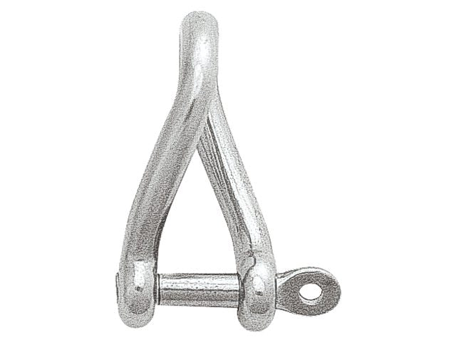 Talamex, sjækel med kort fanget bolt, rustfrit stål AISI 316, 10 mm x 60 mm