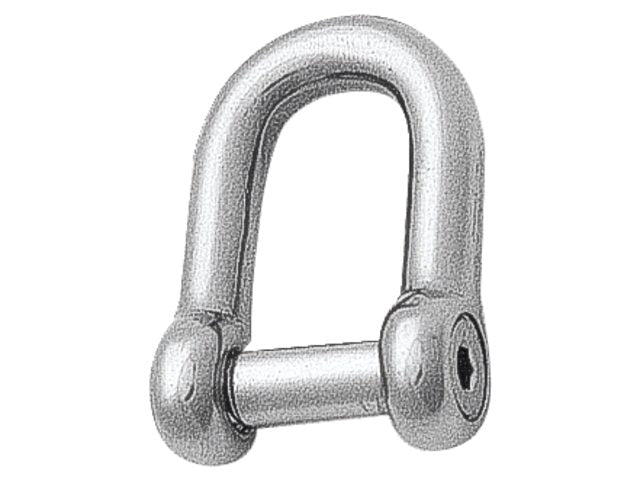 Talamex, D-sjækel rustfrit stål AISI 316, 8 mm x 32 mm