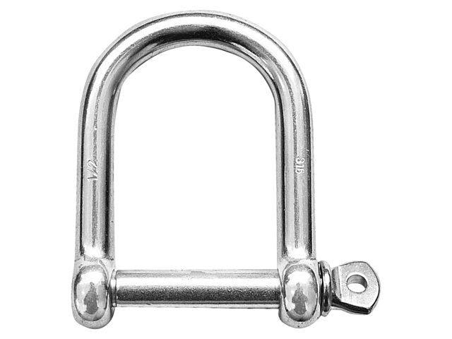 Talamex, D-sjækel bred pin rustfrit stål AISI 316, 8 mm x 36 mm