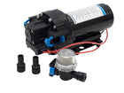 NauticPro.dk | Albinus, Vandtrykspumpe WPS 4.0 24 V, Selv-ansugende, Integreret trykafbryder 2,8 bar, Klik-på-filter og Hurtig-afbryde slangeforbindelser, EN55014-1, ISO 88461, ISO10133