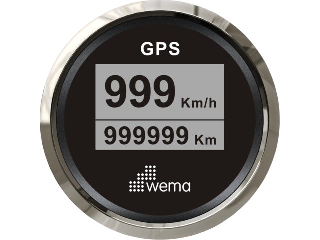 Wema, GPS-nopeusmittari digitaalinen, musta, 56 mm (110907)