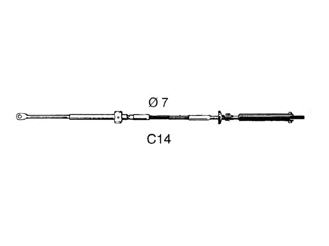 Ultraflex, motorstyringskabel, 2.44 m, (32413F)