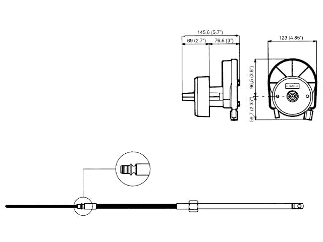Ultraflex, styrekabel, 305 cm (35860K)