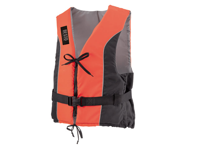 Besto, oppustelig vest, orange/sort, 50N, L