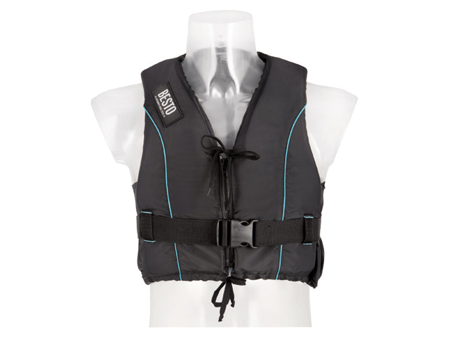 Besto, Dinghy Zipper, sort/aqua striber, XXL