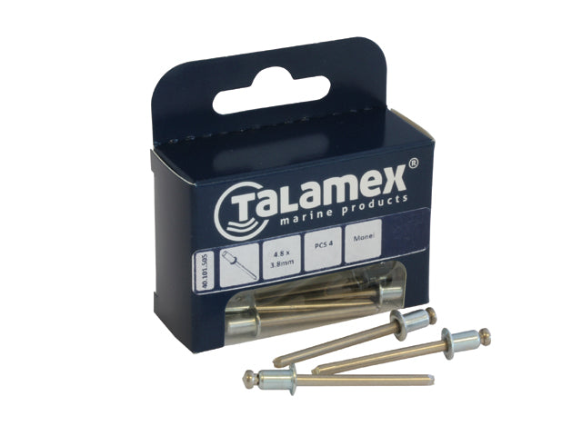 Talamex, monel popnitte med rustfri stål trækstift, 4.8 x 12.5 mm, (40101508), 6 stk