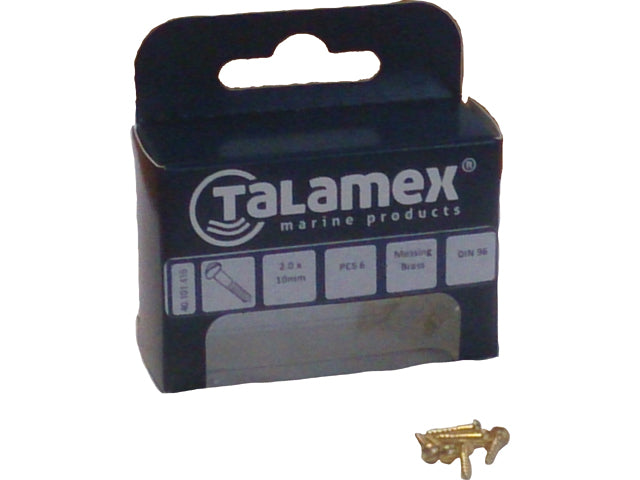 Talamex, messingskrue, 2.5 mm x 10 mm, 6 stk