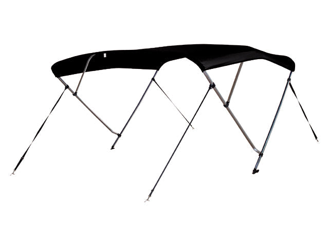 Talamex, Bimini top DeLuxe 3-bue, anodiseret aluminium, 183 x 170-183 x 117 cm, sort
